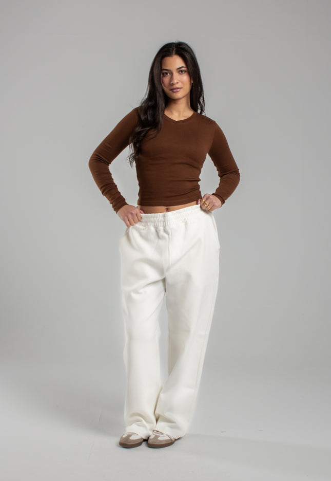 V-Neck Long Sleeve Rib