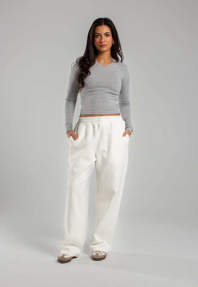 V-Neck Long Sleeve Rib