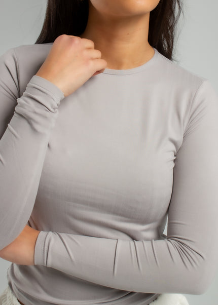 Microfiber Fitted Long Sleeve Top