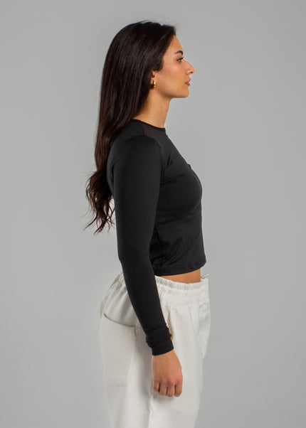 Crew Neck Long Sleeve Rib