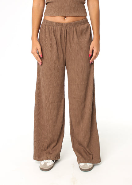 Wide Leg Textured Pants