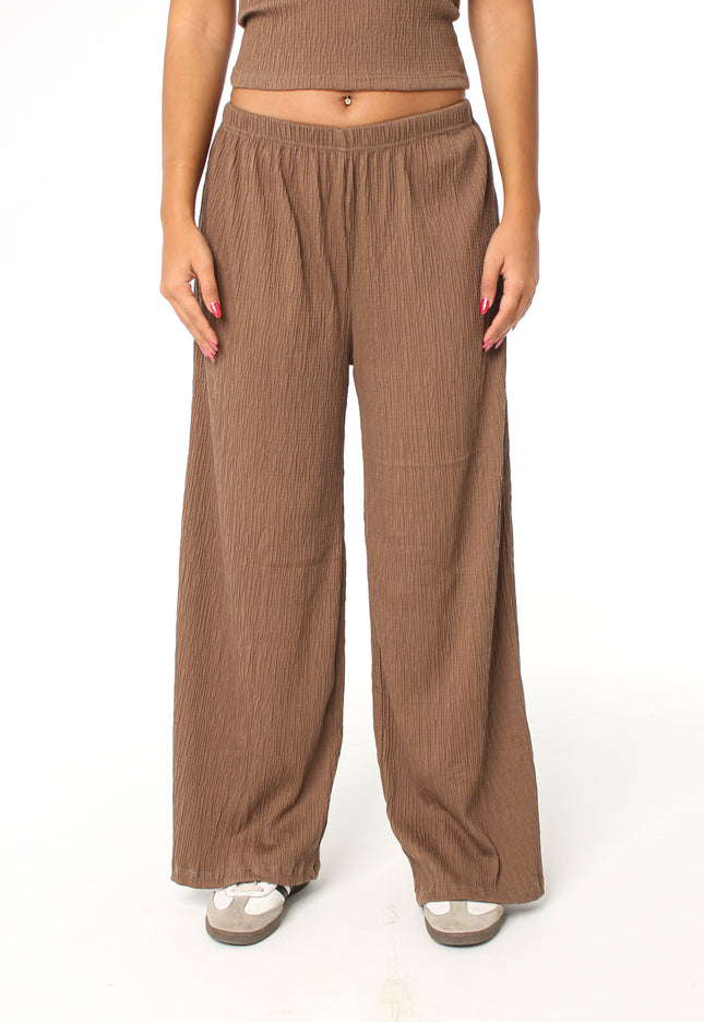 Wide Leg Textured Pants