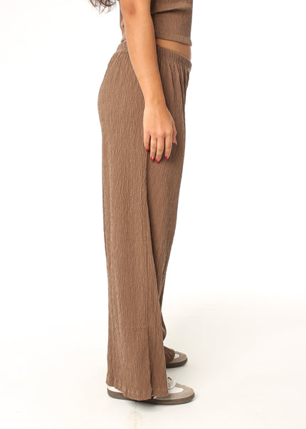 Wide Leg Textured Pants