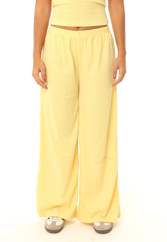 Wide Leg Textured Pants