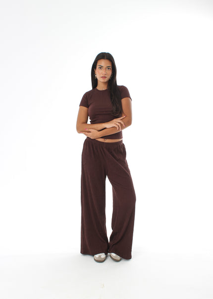 Wide Leg Textured Pants