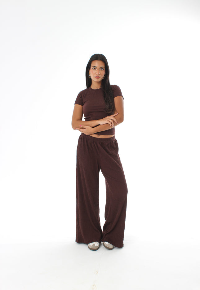 Wide Leg Textured Pants