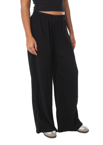 Wide Leg Textured Pants