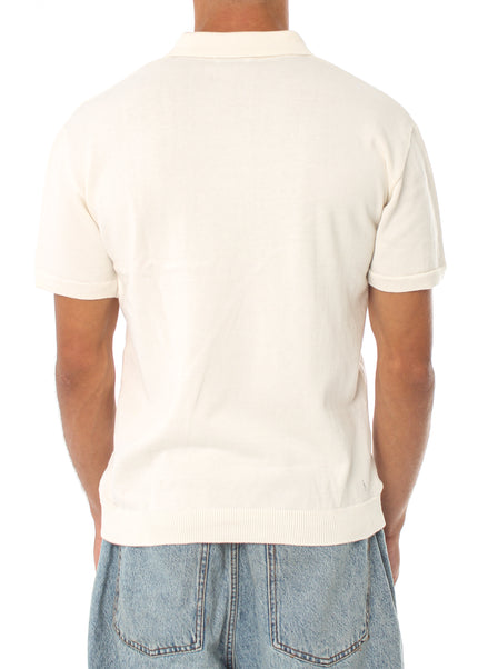 Knitted Quarter Zip Polo T-Shirt