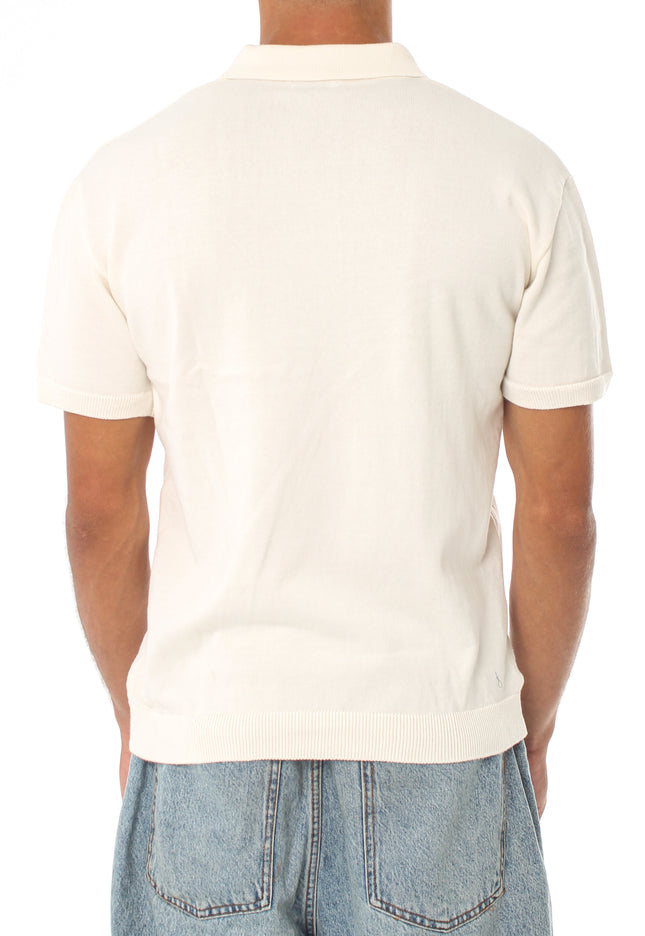 Knitted Quarter Zip Polo T-Shirt