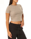 Ribbed Fitted Half Sleeve Top