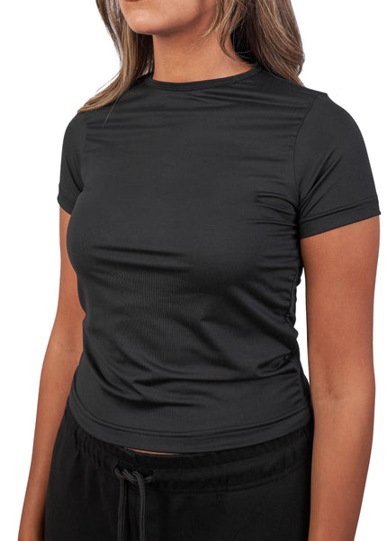 Microfiber Fitted Half Sleeve Top