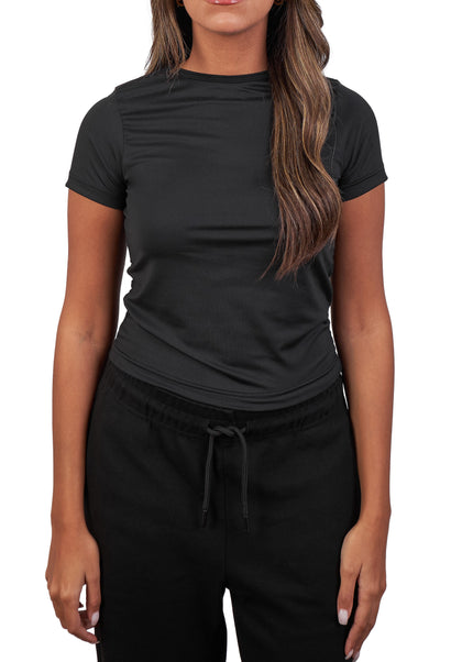 Microfiber Fitted Half Sleeve Top