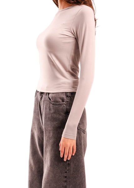 Microfiber Fitted Long Sleeve Top