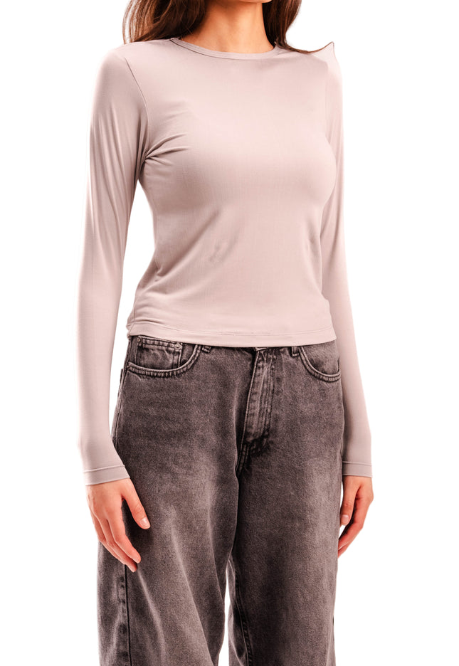Microfiber Fitted Long Sleeve Top