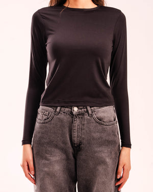 Microfiber Fitted Long Sleeve Top