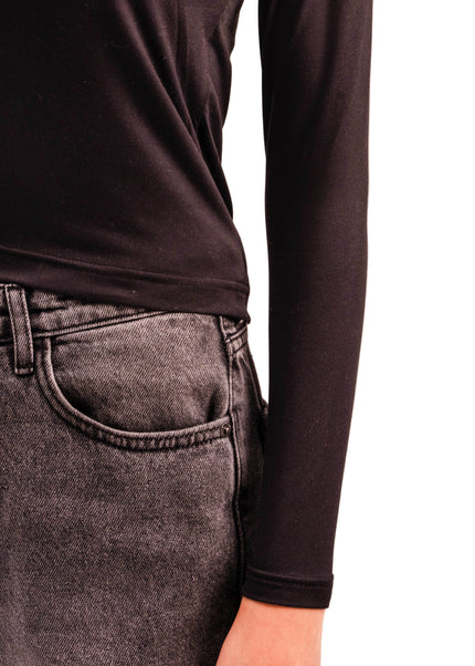 Microfiber Fitted Long Sleeve Top
