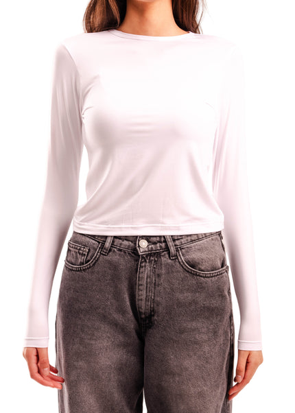 Microfiber Fitted Long Sleeve Top