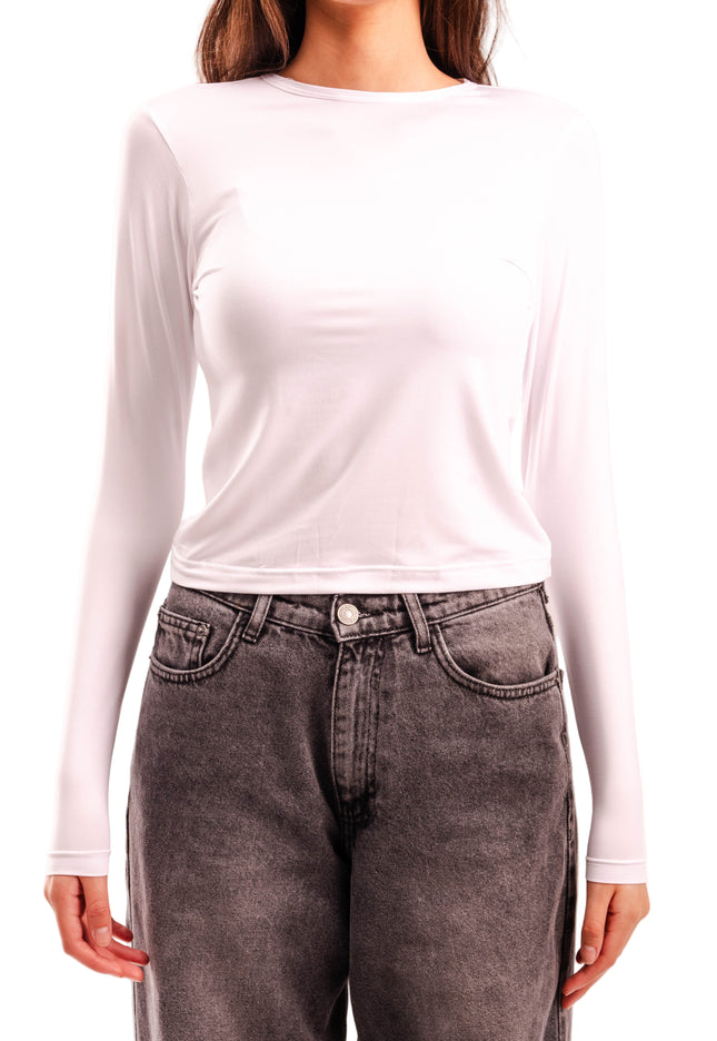 Microfiber Fitted Long Sleeve Top