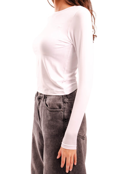 Microfiber Fitted Long Sleeve Top