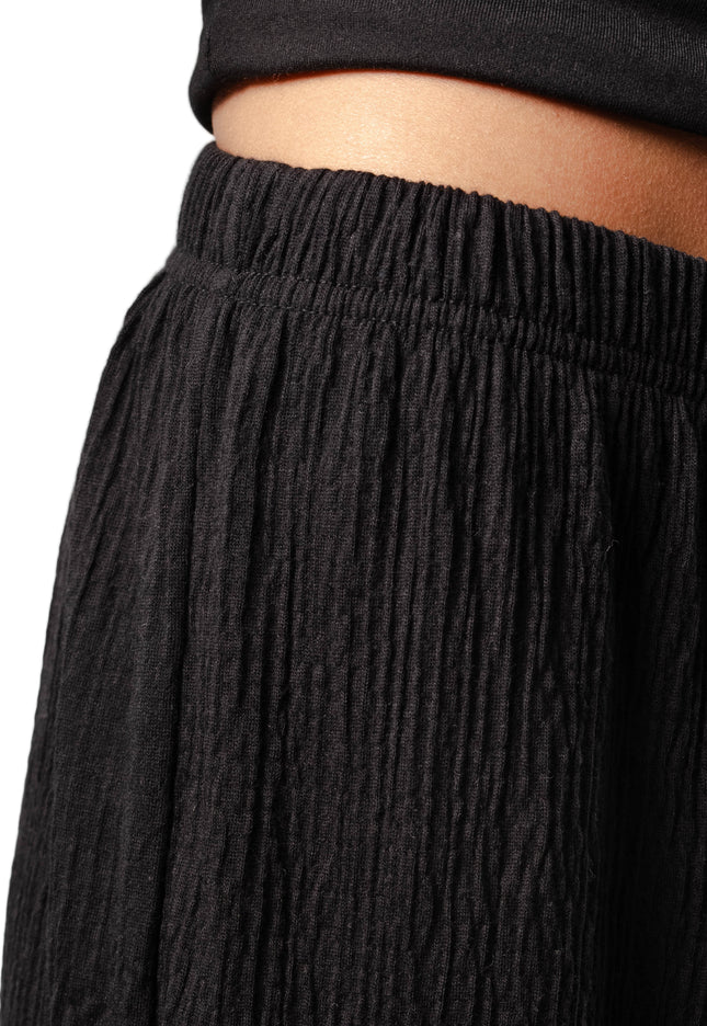 Wide Leg Textured Pants