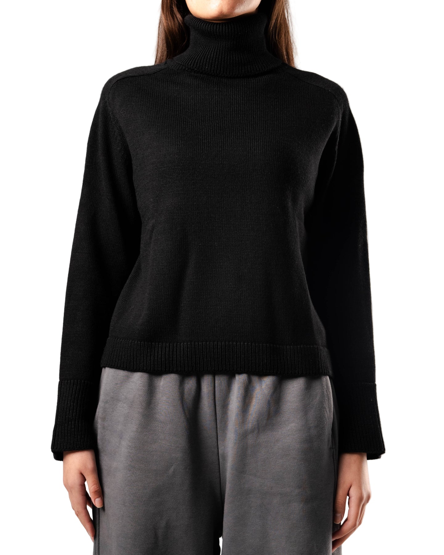 High-Neck Classy Simple Slim Knit main image 0