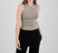 Ribbed Thick Strap Crew Neck Top - The Basic Look