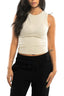 Ribbed Thick Strap Crew Neck Top - The Basic Look