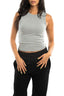 Ribbed Thick Strap Crew Neck Top - The Basic Look