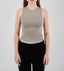 Ribbed Thick Strap Crew Neck Top - The Basic Look