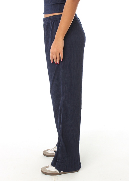 Wide Leg Textured Pants
