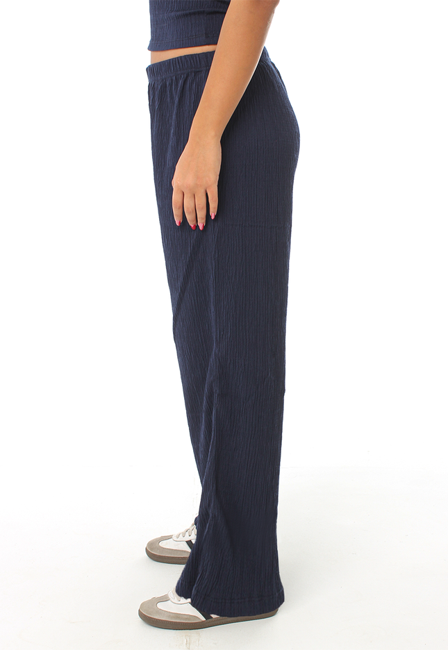 Wide Leg Textured Pants