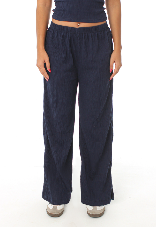 Wide Leg Textured Pants