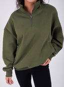 Zipper Neck oversized Sweater - The Basic Look